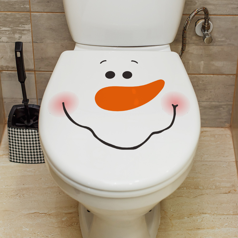 

1pc Toilet Lid Decal - Self-adhesive Bathroom Toilet Seat Sticker, Single Use, Ceramic Surface-compatible, Christmas Themed