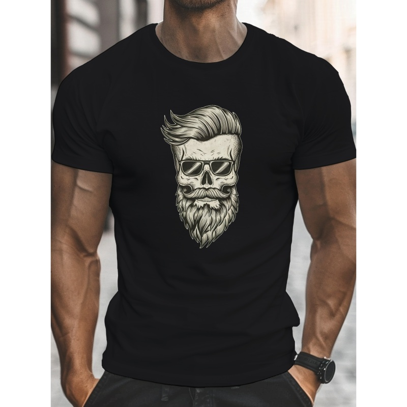 

T-shirt à manches courtes pour homme avec un crâne , idéal pour un look décontracté en été.