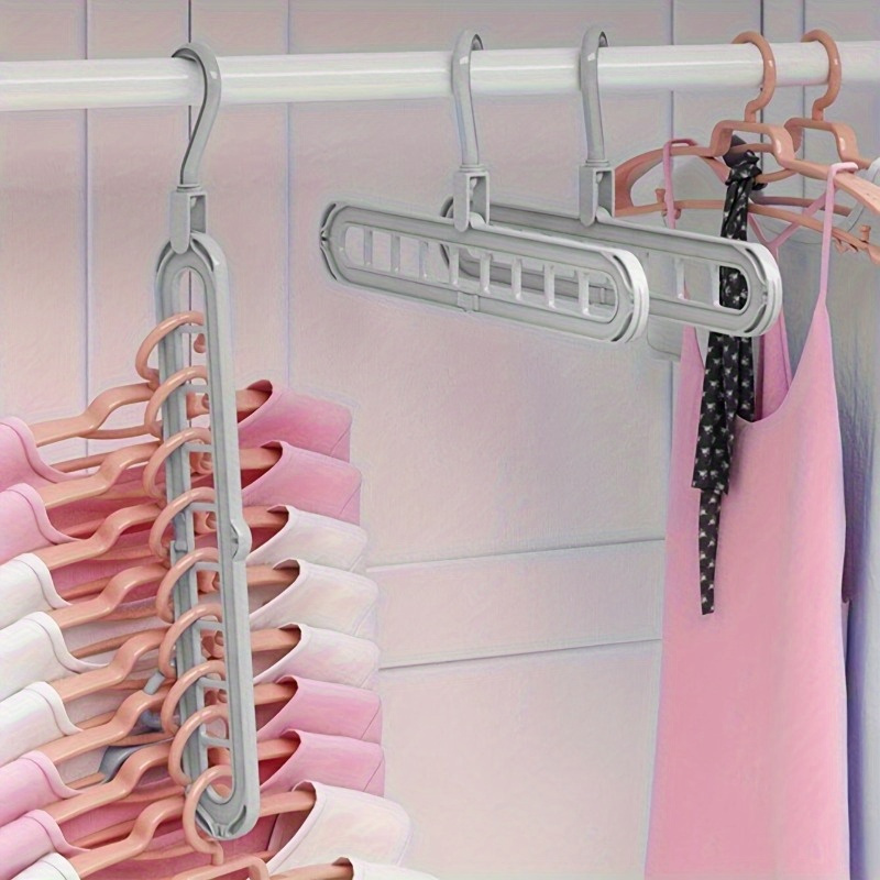 TEMU 5- -saving - Folding Plastic , 9-hole Organizer For Closets And Wardrobes, Unfinished Type