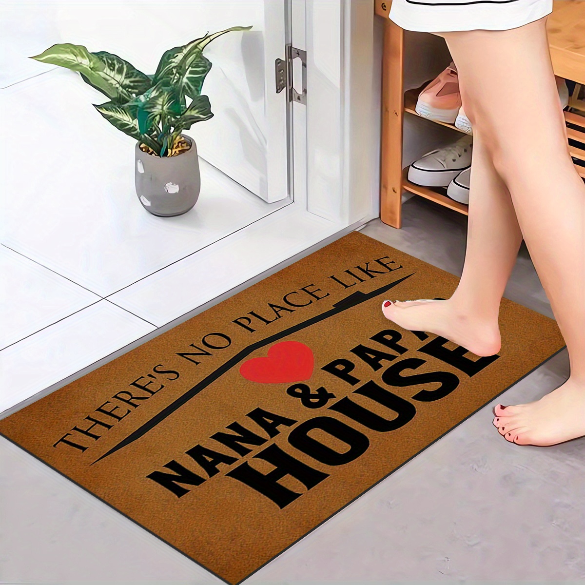 

' & '' Doormat - Non-slip, Absorbent Polyester Rug For Entryway, Bedroom, Farmhouse Decor - Easy To Clean, Rugs For Living Room