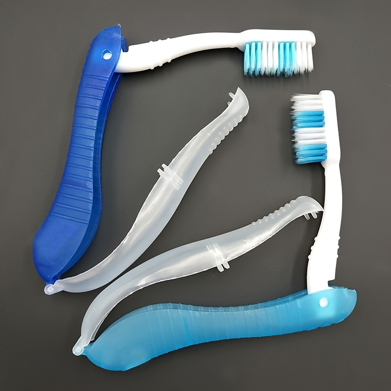 

3pcs Portable Folding Toothbrushes - Soft Bristles, Ideal For Travel & Family Use, Reusable, , Air Travel Set, Essential