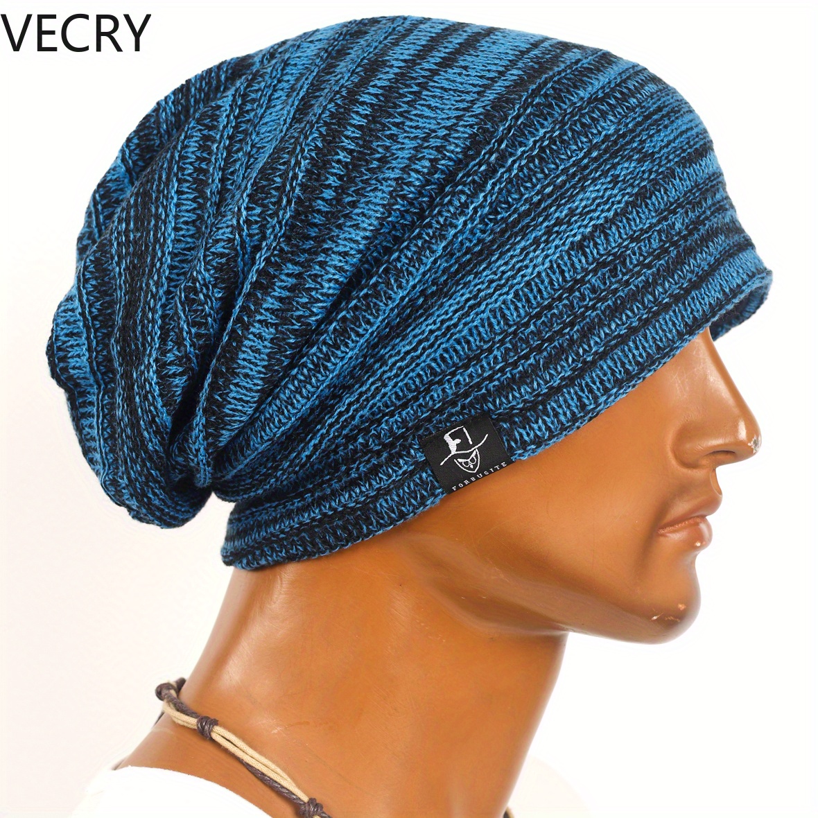 

Vecry Men Oversize Skull Slouch Beanie Large Vintage Knit Winter Hat