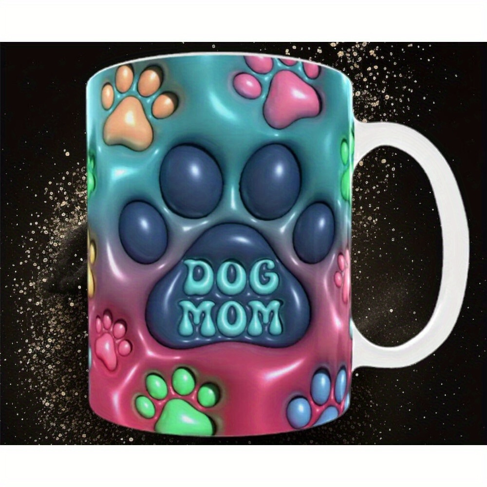 

1pc 3d Dog Mug, 11oz Dog Mommy Pet Dog Mug Printed Ceramic Coffee Cups, Tea Mug Drink Cups, Souvenir, Valentine's Day Gifts, Christmas Gifts, Holiday Gifts, Birthday Gifts, New Year Gifts