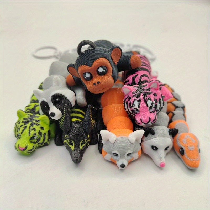 

City Keychain - Mixed Color Cute Animal Keyring Back Pendant Decoration - 3d Printing Novelty Gag Gift