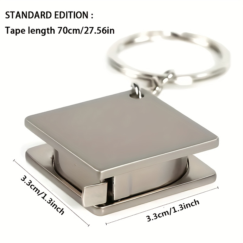 Precision Stainless Steel Retractable Measuring Tape With Keychain - Ideal For Industrial Use, 0.01 Accuracy