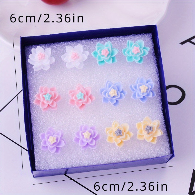 Women's Stud Earrings Set in Decorative Box, Gift for Her
