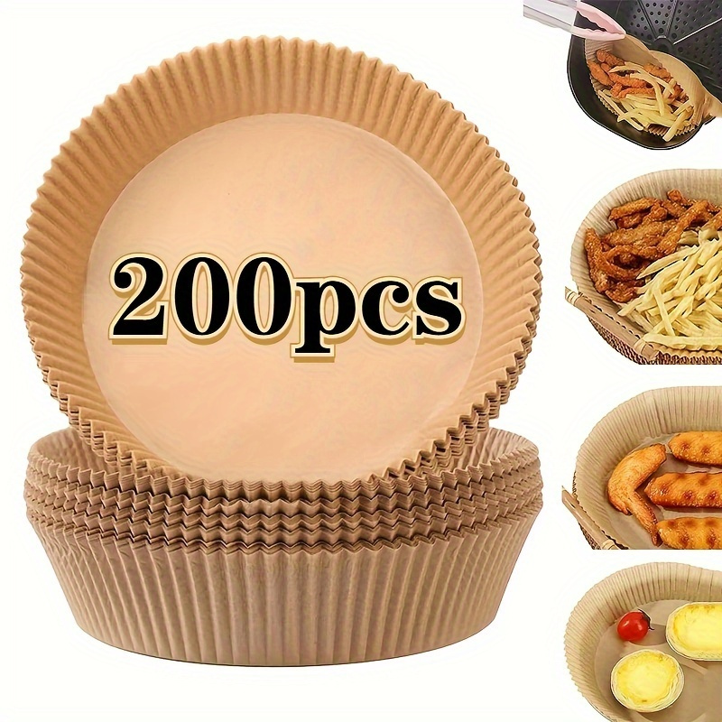 200pcs Premium Air Fryer Liners - , 6.3 Inch Round Papers For Healthy Baking And Frying - Kitchen Essentials For Air Fryer Owners