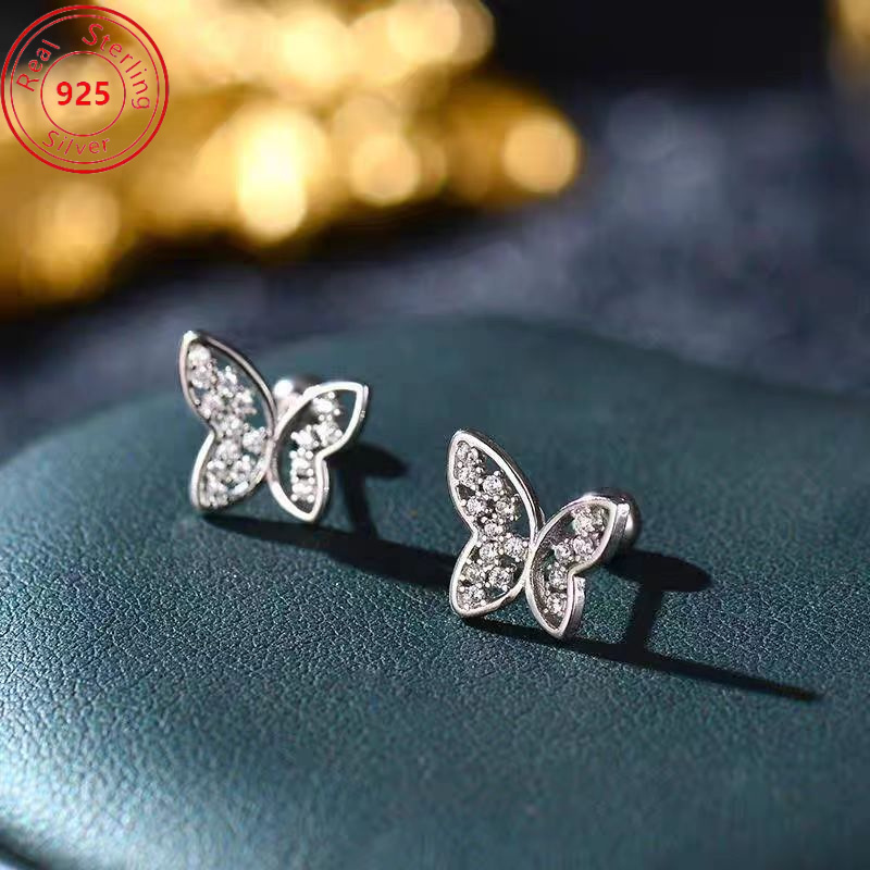 

1 Pair Of S925 Sterling Earrings - Hypoallergenic - Elegant Minimalist With Sparkling Synthetic Zircon - Wear With Parties - Thanksgiving - Birthday - The Perfect Feminine Charm Gift