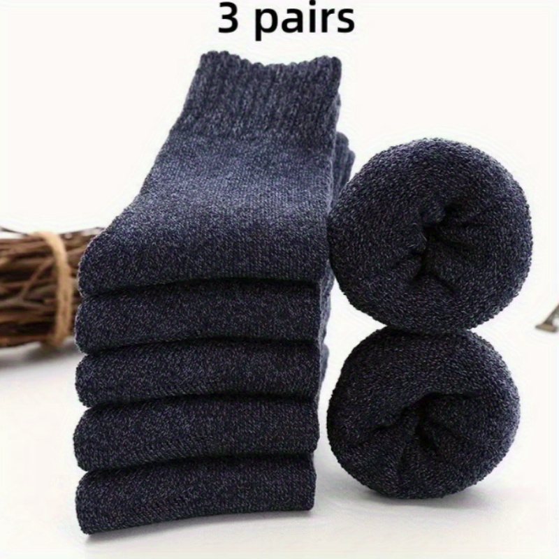 TEMU 3 Pairs/5 Pairs Of Thick Warm Terry Socks, Casual Crew Socks, Socks