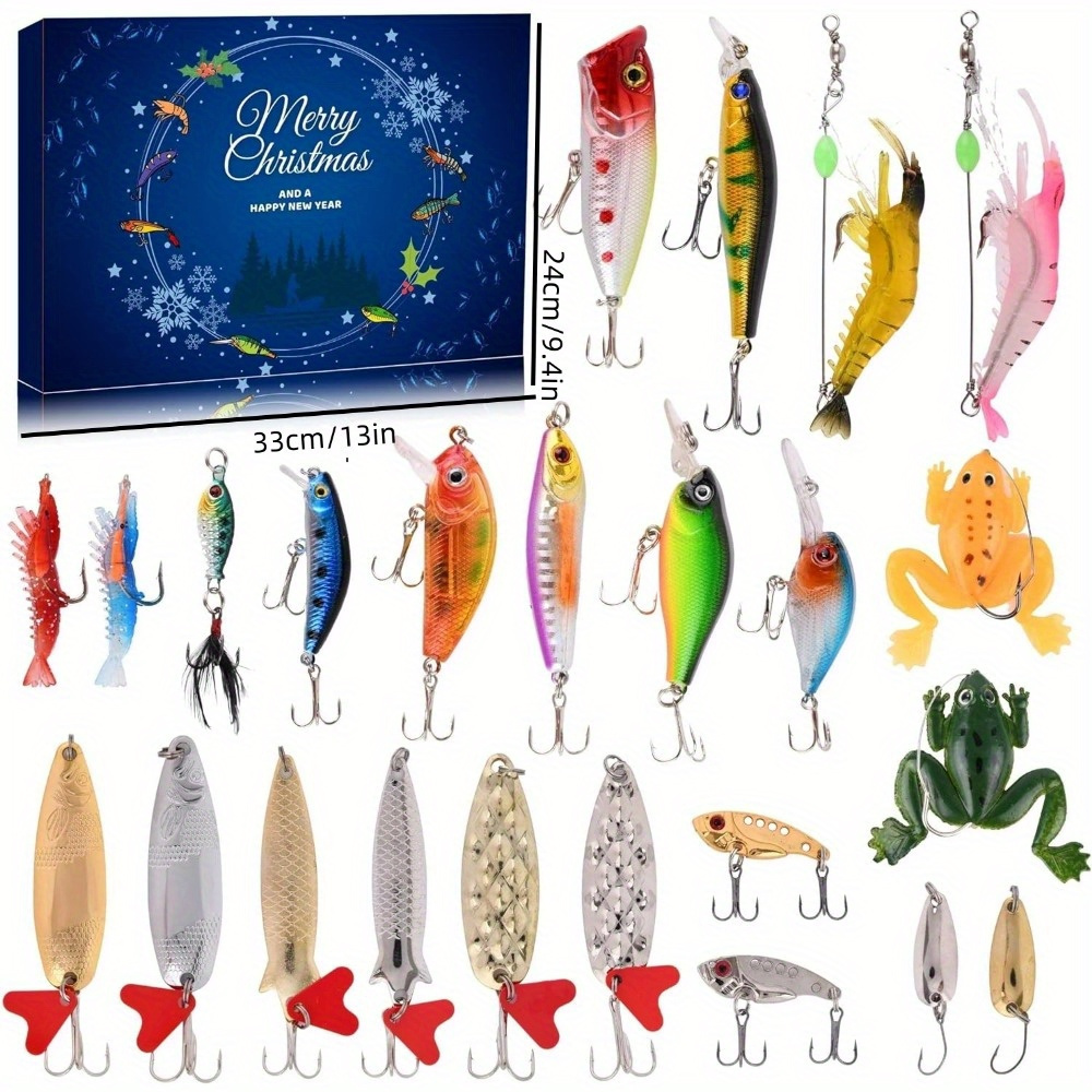 Fishing Advent Calendar Halloween 2025, 24 Days Christmas Countdown Fish   Kit, Christmas   2025, Surprise Halloween, Christmas Countdown Gifts for Father, Grandpa and Brother