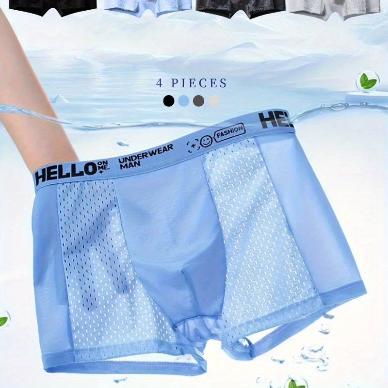 

4pcs Boxers , Trunks, Underwear Sky Letter Waist