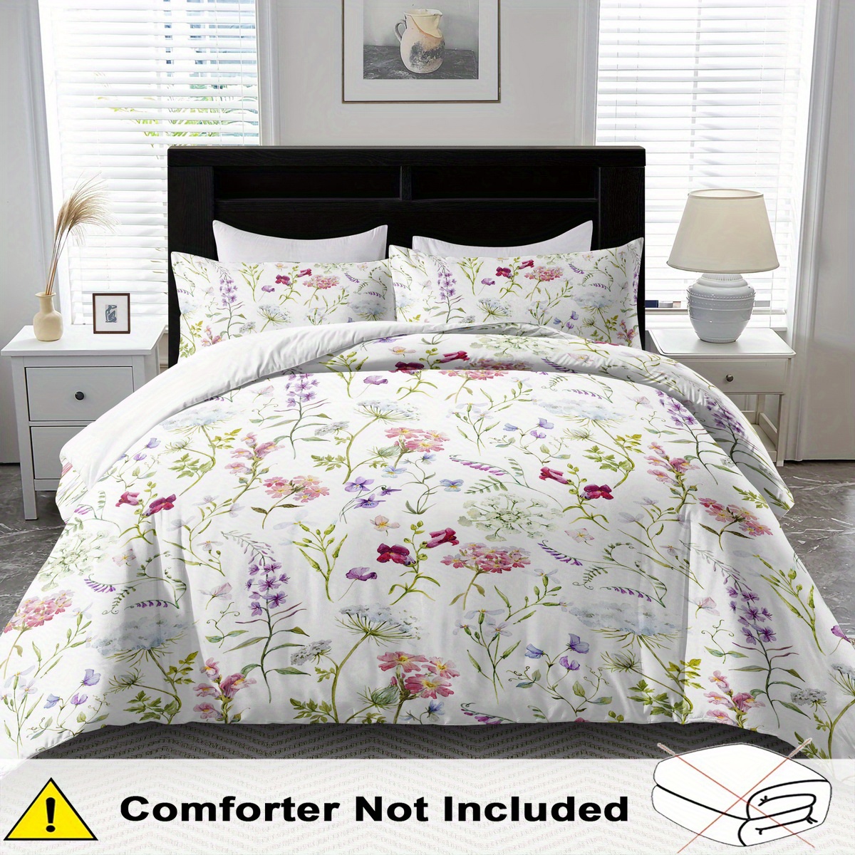 TEMU 2/ 3pcs Floral Duvet Cover, Soft And Comfortable, Queen Duvet Cover Bedding Set, Floral Duvet Cover King Size, Botanical Bedding Set For