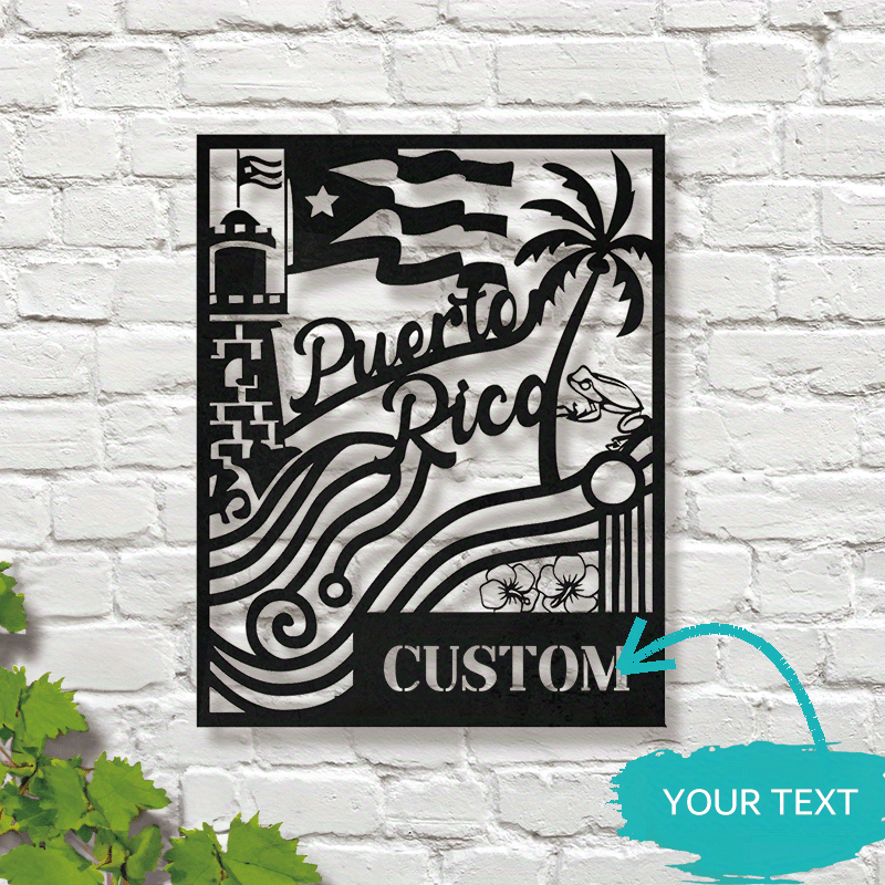 

Customizable Puerto Metal Wall Decor - Vintage Style Hanging Ornament, No Feathers, Electricity-free, , Metal Material