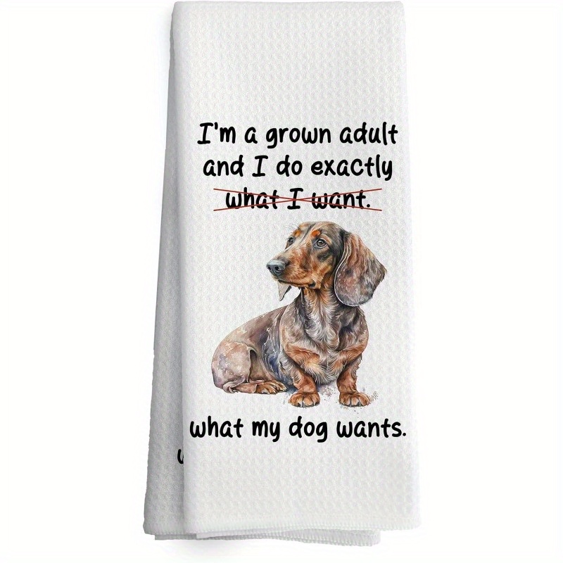 

18"x26" Dachshund Dog Kitchen Towels Set - Woven Polyester Dish Cloths, Contemporary Cartoon Design, Soft & Machine Washable Hand Tea Towels For Home Decor, Party And Fitness - 1 Set