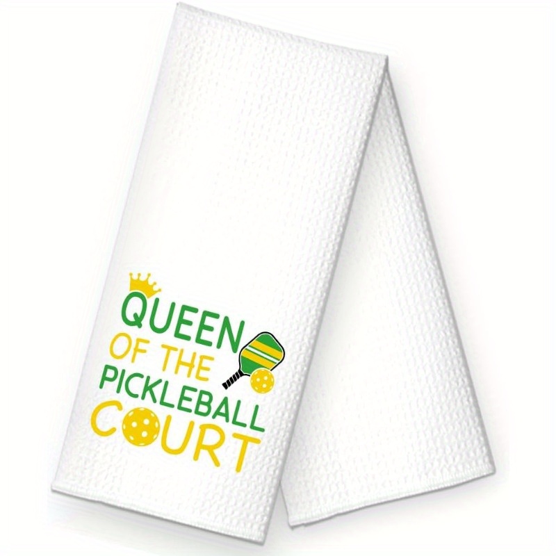 

Pickleball Queen Themed Kitchen Towels - Set Of 1, Woven Polyester Dish Cloths, Contemporary Style, Cartoon Motif, Super Soft, Machine Washable, 18x26 Inch, Ideal Gift For Pickleball Enthusiasts