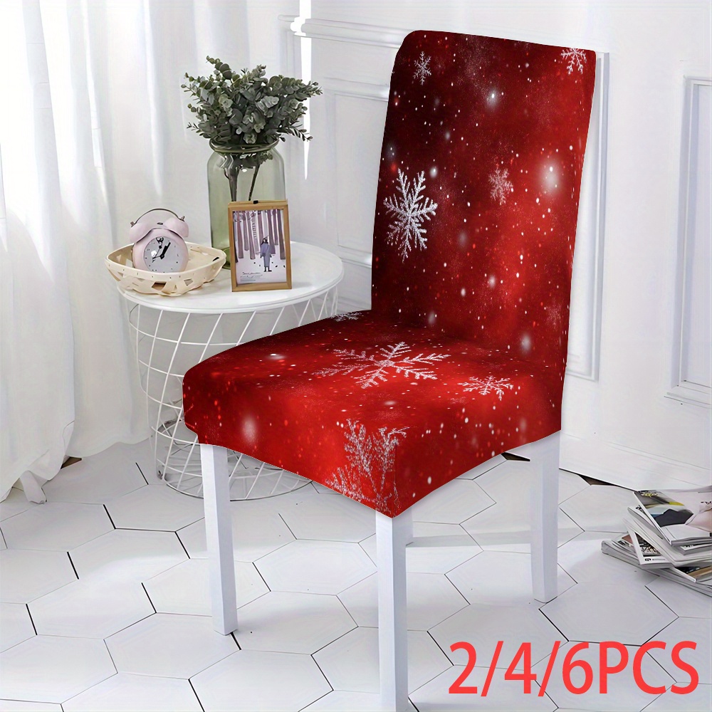 

Christmas Red & Slipcovers - , Stretch Fabric Chair Covers 2pcs/4pcs/6pcs Set For Living Room And Kitchen