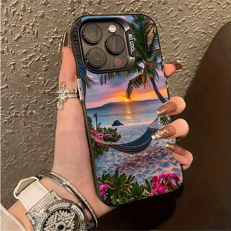 

Romantic Seaside Fashion Soft Tpu Protective, Shockproof For Iphone 11/12/12pro/12pro Max/13/13 Pro/13 /14/14 Pro/14 / Pro/15 16/16pro/16promax - Ideal Gift For Any