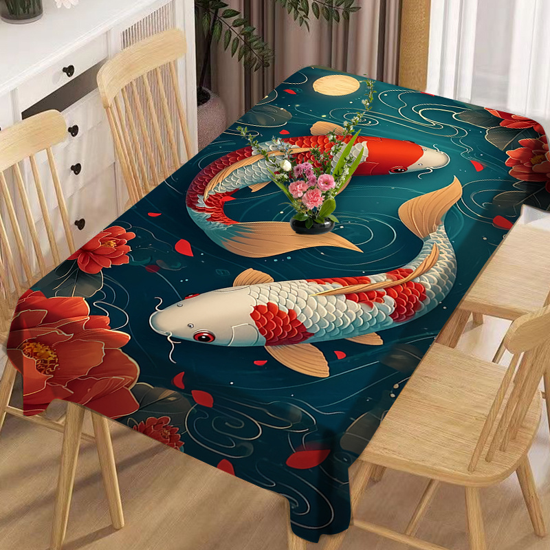 

Nappe de table en de poisson koï - de table carrée en , imperméable, résistante aux taches, plis , , à , , fête, , intérieur et extérieur - Pas besoin d'électricité ou de batterie