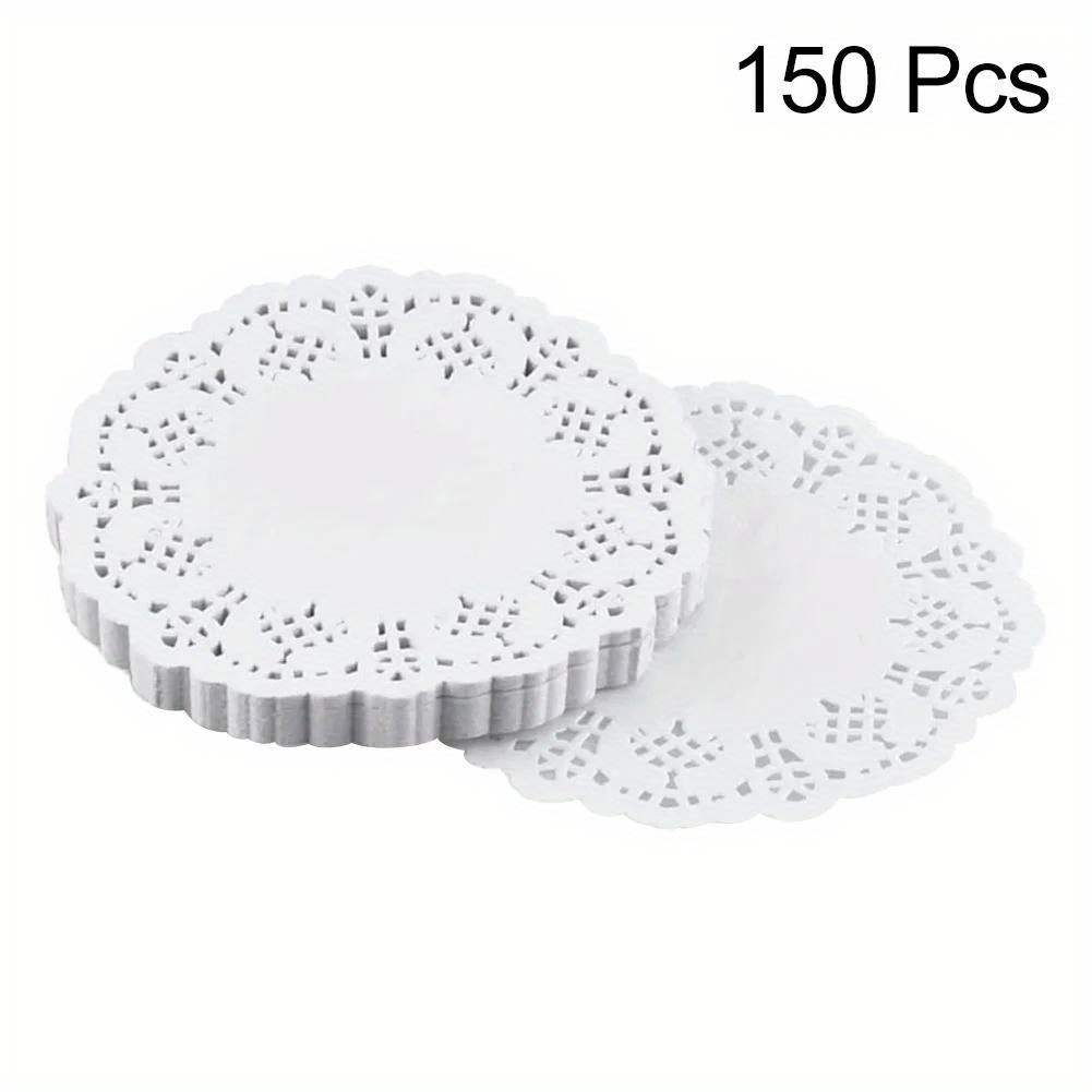 Image of 150pcs, Round Mat Paper Lace Brim Cupcake Pad For Fried Food Dessert , Party Wedding Table Decor, Biscuit Cake Pad, Kitchen Utensils, Kitchen Supplies, Kitchen Accessories, Kitchen Stuffs