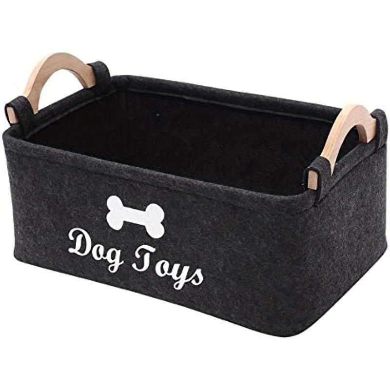 

Felt Pet Toy Storage Box - Ideal For Dog Toys & Accessories, Non-waterproof Fabric Organizer Basket, Box,cabinet,rack For Outdoor Storage