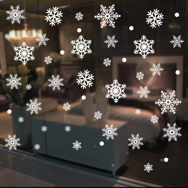 80pcs christmas window decals removable static cling snowflake stickers white holiday glass decor no electricity or feathers required details 1