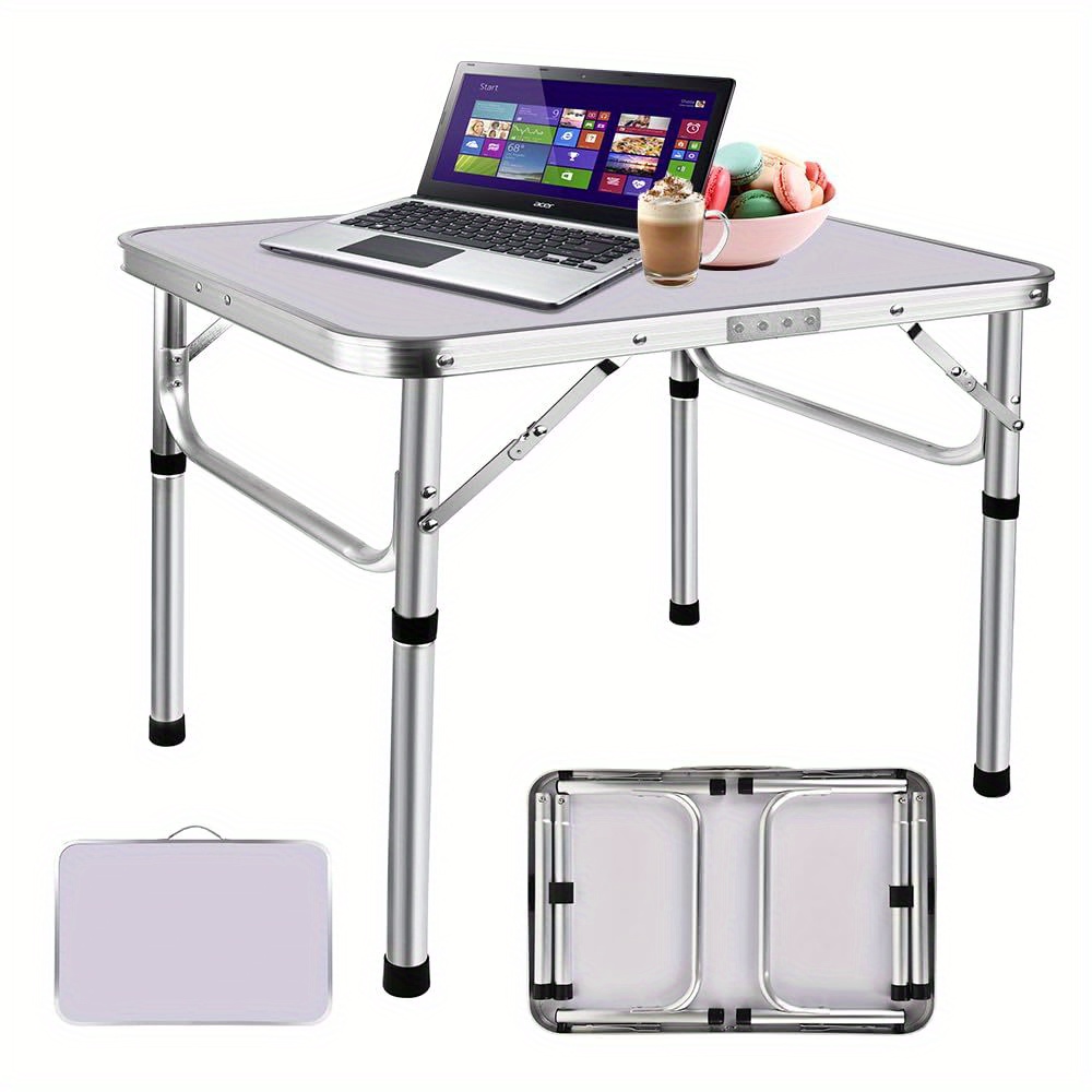 E-shop Klappbarer Campingtisch, tragbarer zusammenklappbarer Picknicktisch für Außen-, Innen- Gartenbereich, Grilltisch, 33 cm/70 cm höhenverstellbar,
