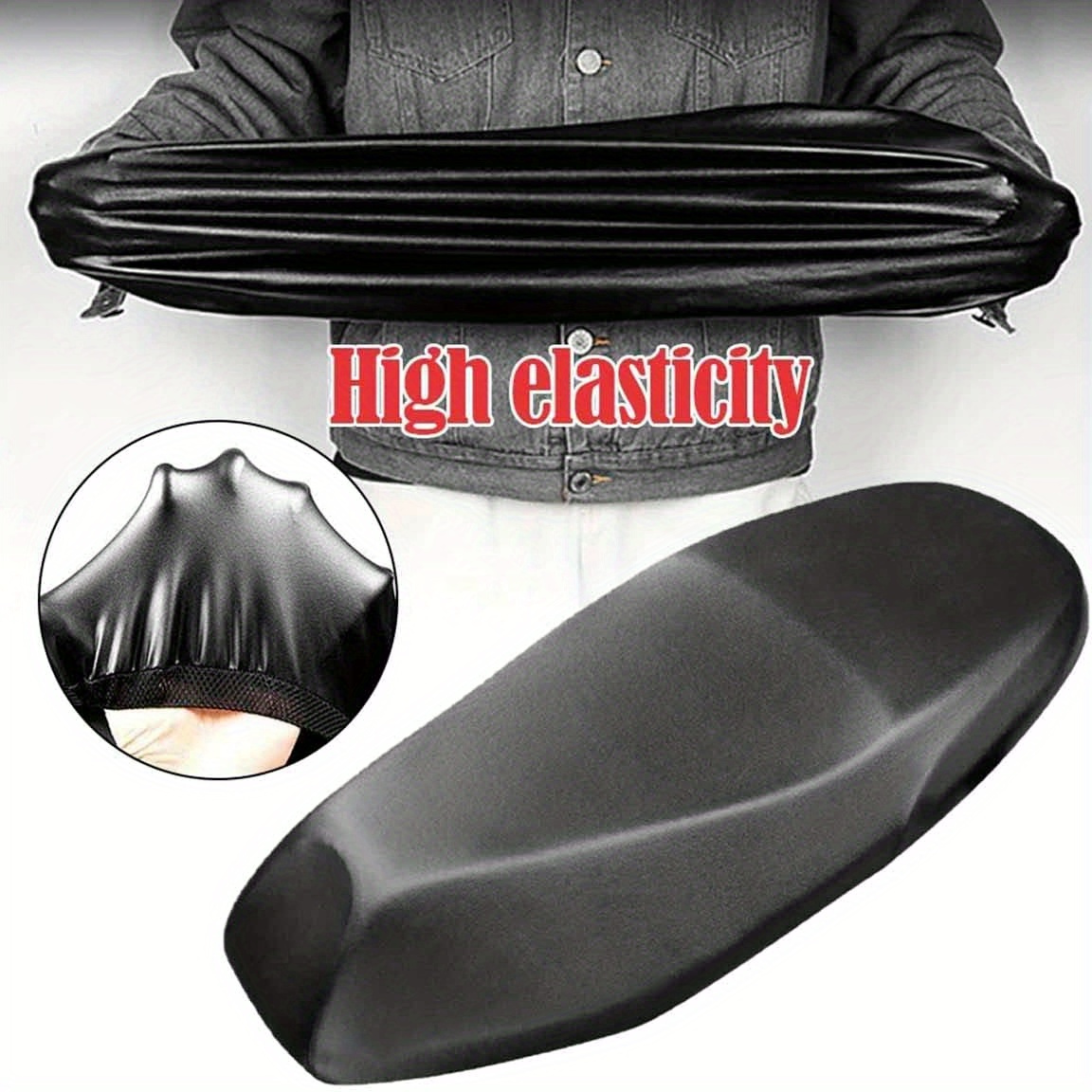 

Motorcycle Seat Cover, High Pu Leather, Breathable, Waterproof, , Fits Most Motorcycle Scooter Seats, Black