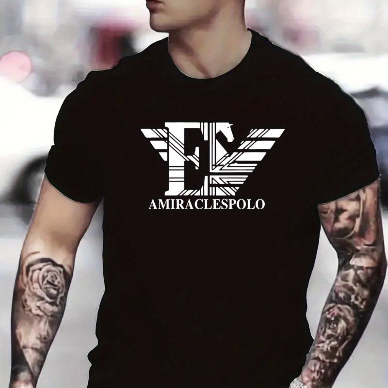 

Men's Casual Fashion T-shirt With Geometric Print - Comfortable Stretch Fabric, Round Neck, Short Sleeve - Summer
