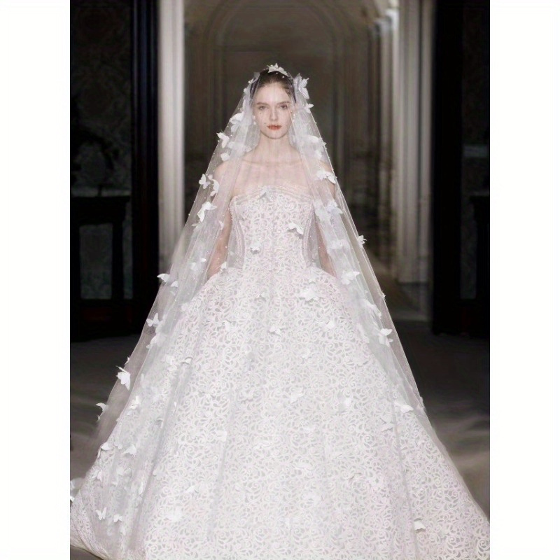 элегантная свадебная вуаль с белым роскошный барочный стиль жемчужные акценты для свадебного платья супер красивые тяжелые детали работы 2