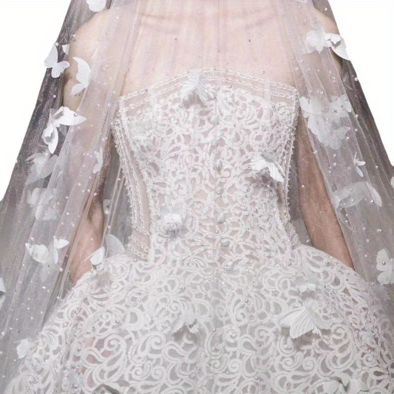 элегантная свадебная вуаль с белым, роскошный барочный стиль, жемчужные акценты для свадебного платья, суперкрасивая тяжелая работа деталей 4