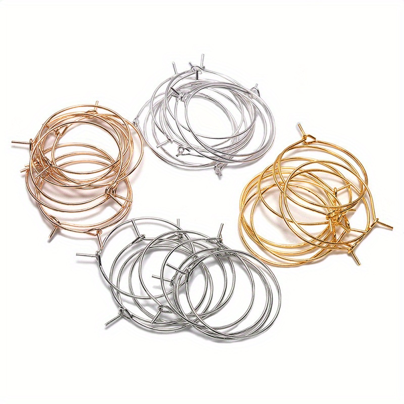 

Lot de 50 Boucles d'Oreilles Créoles en Fer de Tailles Assorties 20mm/25mm/30mm/ - Fournitures la de DIY Grandes Boucles d'Oreilles Circulaires