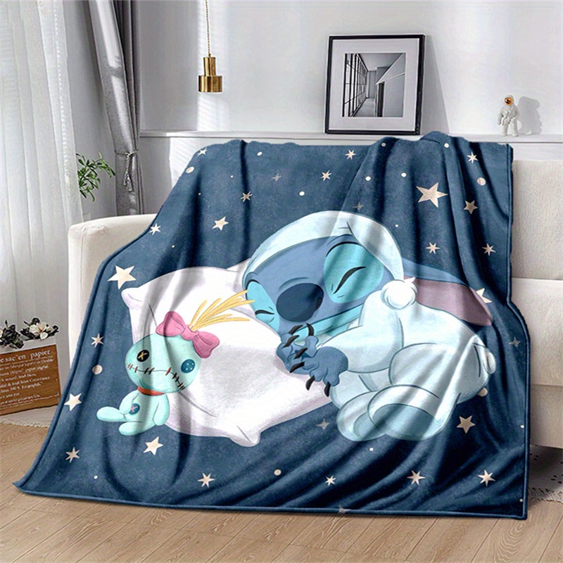 

Cozy Stitch Print Blanket: Cute Cartoon - Soft And Modern Throw For Home Decoration