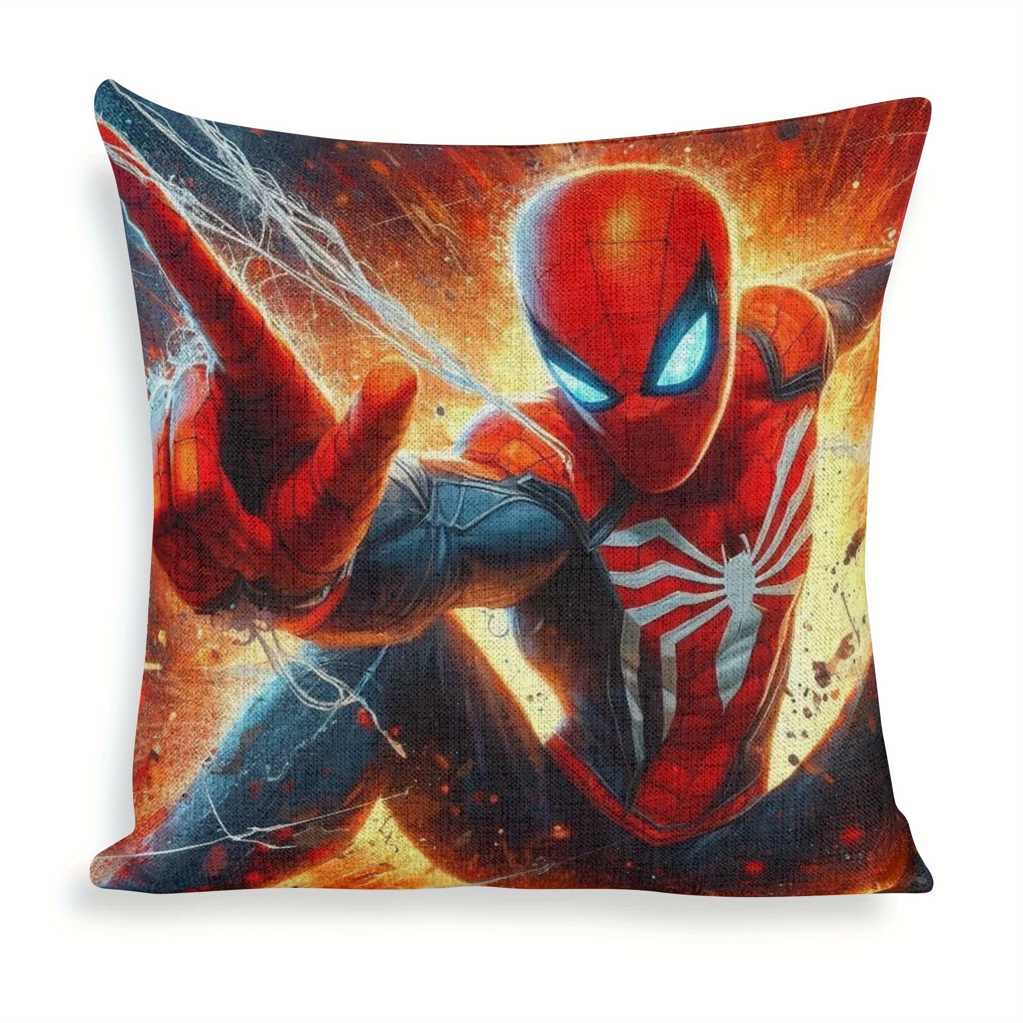 

Ume Vintage Style Spider-inspired Throw Pillow Covers, Set Of 1, Woven Polyester With Zipper Closure, , Room Decor, Unique Graphic Design - 18x18 Inches