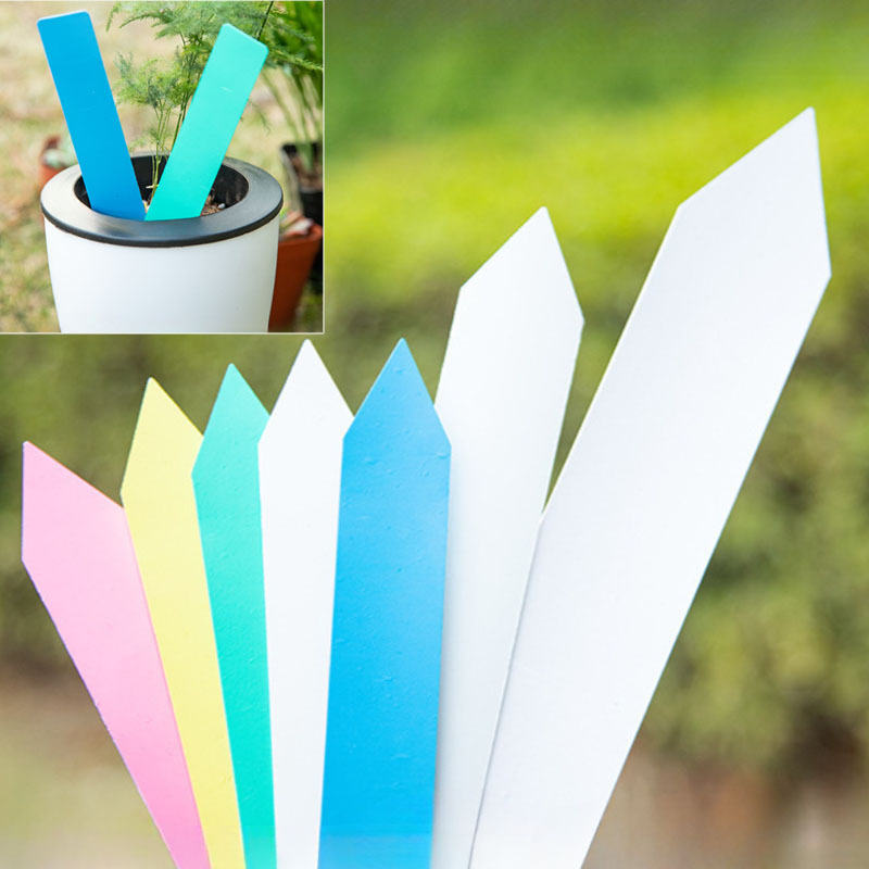 

100pcs 5cm White Plastic Waterproof Plant Labels: Great For Nursery And Potting Labels, Outdoor Garden Plant Labels, Waterproof Labels, Pvc Plastic Reusable Plant Labels Hanging Labels