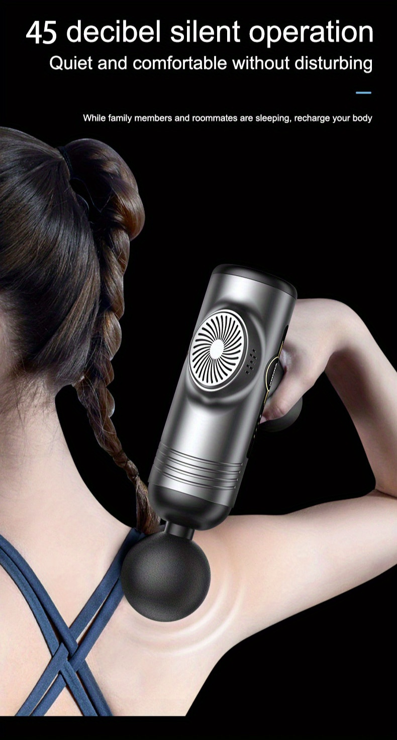 High-Frequency Deep Tissue Massage Gun with 99 Adjustable Speeds, Quiet Operation, USB Rechargeable, Includes 8 Interchangeable Heads - Ideal for Fitness & Muscle Relaxation