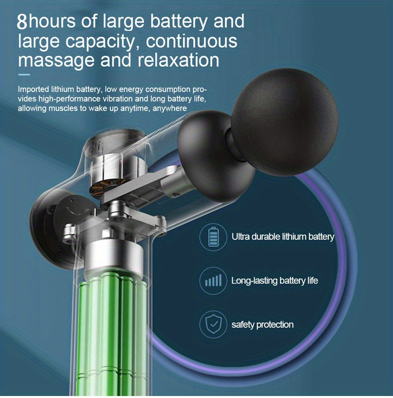 High-Frequency Deep Tissue Massage Gun with 99 Adjustable Speeds, Quiet Operation, USB Rechargeable, Includes 8 Interchangeable Heads - Ideal for Fitness & Muscle Relaxation