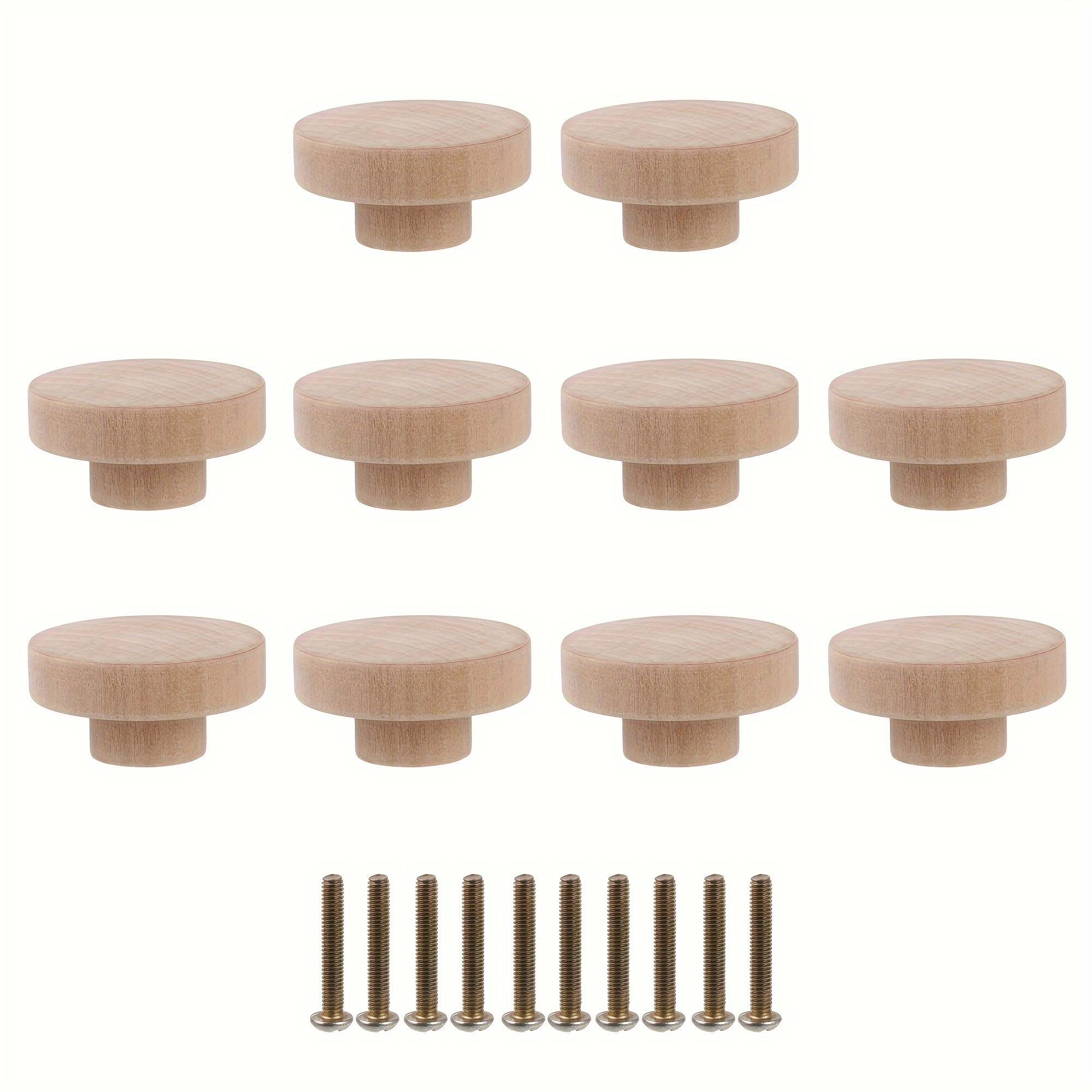 

4/8pcs Mushroom Wooden Knobs - Rustic Single Hole Handles For Cabinets, Drawers & Doors