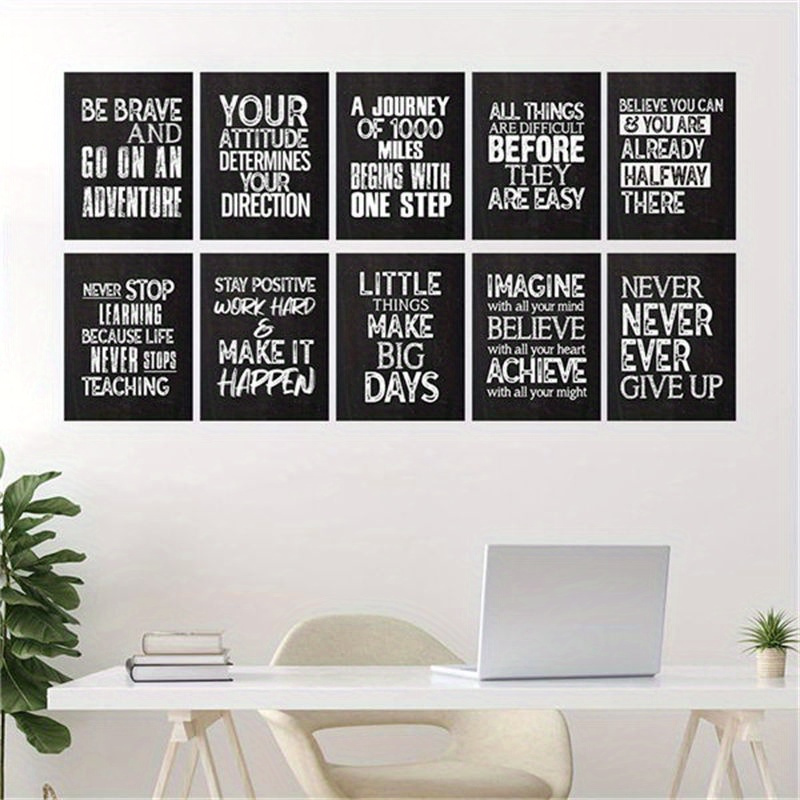 

Set Of 6 Inspirational Quotes Wall Posters, 8x10 Inch Paper Art Prints, Motivational Positive Affirmation Decor For Classroom, Office, And Living Room