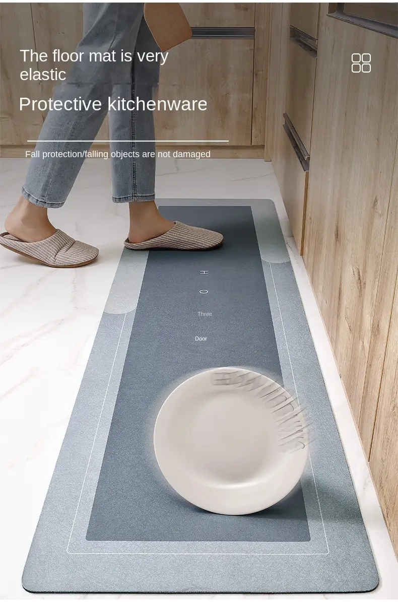 1pc high quality diatomaceous floor mat with non slip bottom super absorbent floor mat fast drying bathroom living room large carpet hotel bath mat hotel commercial gurpurak mubarak Product details 7