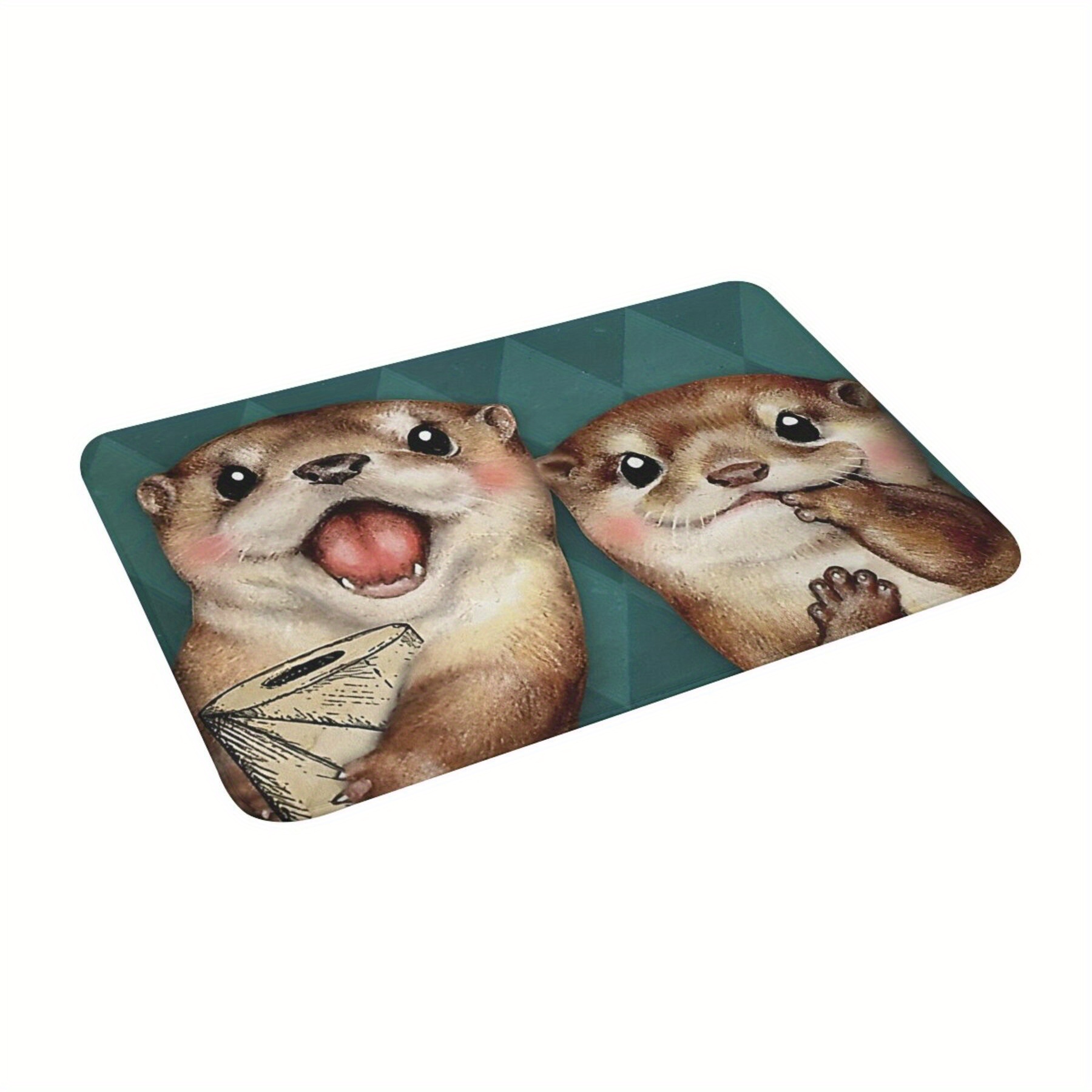 

Otter '' Bath Mat - Soft Flannel Doormat For Home Decor, Machine Washable, Rectangular