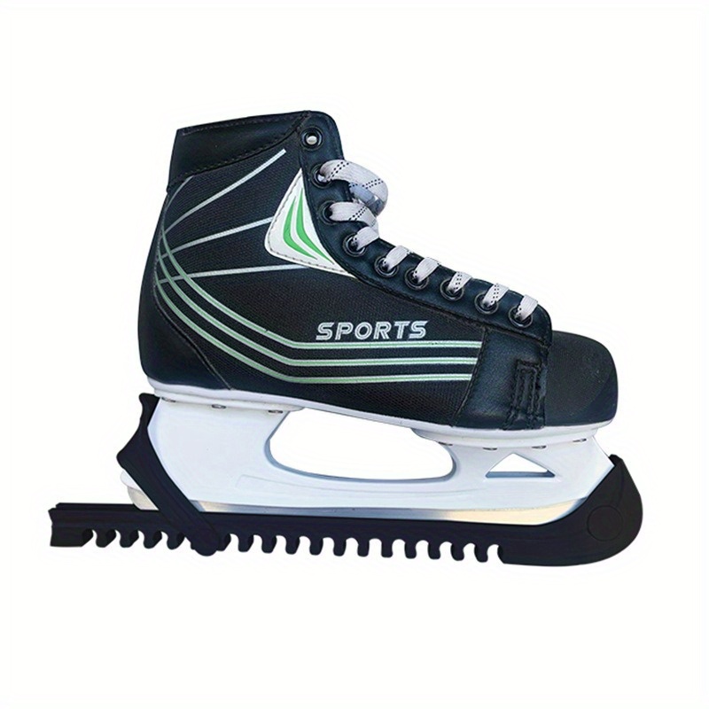 

2pcs Protecteurs de Lame de Hockey sur Glace en PVC Noir - Couvertures en de Fleur à Ajuster pour une Sécurité Améliorée des Patins