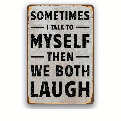 1pc retro humor metallic tin signage i laugh 12inx8in 30cm 20cm metal logo funny wall art decorating