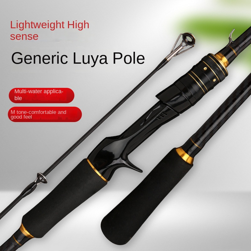 

1pc 65inch Carbon Fiber Fishing Rod, High-quality, Straight Handle, Lightweight, For Fly & Drag Fishing, Black, Adult Use