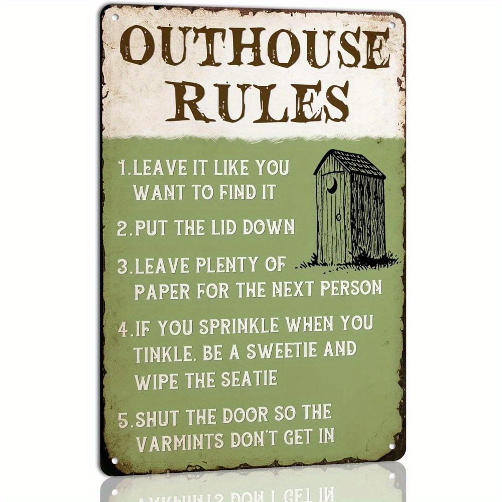 

Interesting Rules Tin Metal Signage Bathroom Decorated Art Plaque 8x12