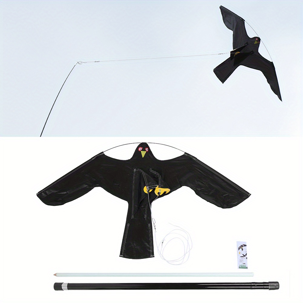 

Eagle- Shaped Bird Repellent Kite- Polyester, Farm& Garden Pest Control, Extendable Bird Repeller Scarer Flying With 7m Telescopic Pole