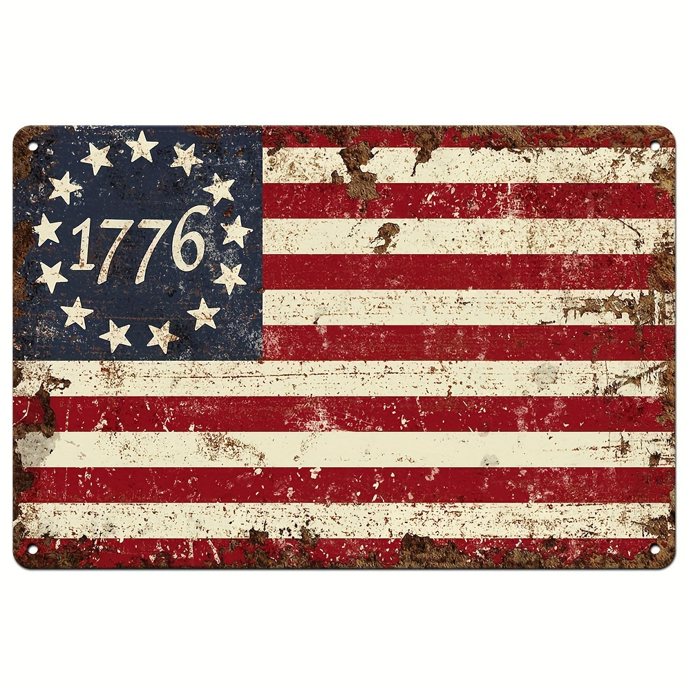 

1pc Of 13 Metal Iron Decoration, 1776 Day Decoration, Patriotic , 4th Decoration, Mounted Plaque, Metal , Suitable For /////