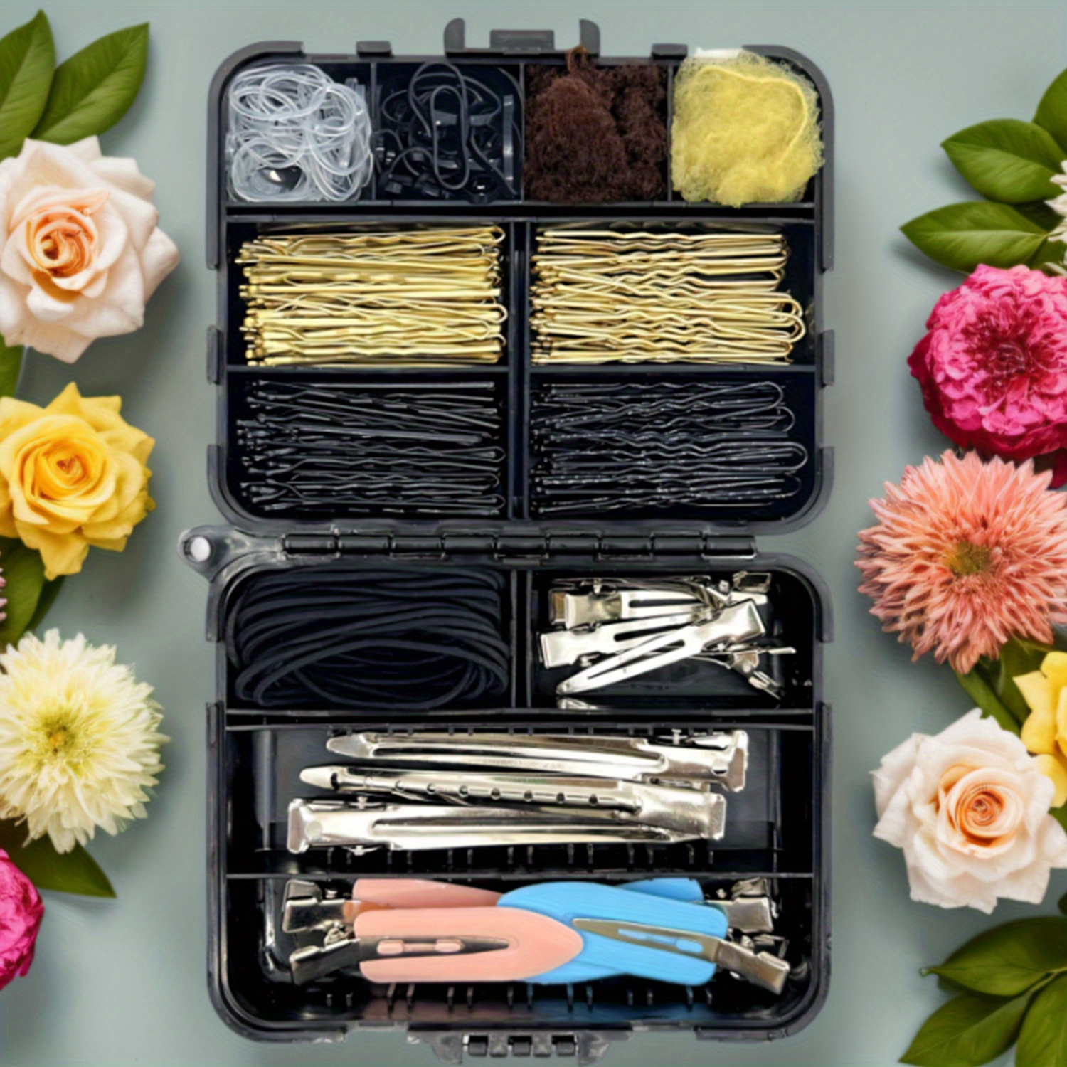 

160 Piece Hair Clip Storage Box Clip Clip Clip Hair Accessory Headpiece Rubber Band Straight Clip Rubber Band Grid Accessory Small Box