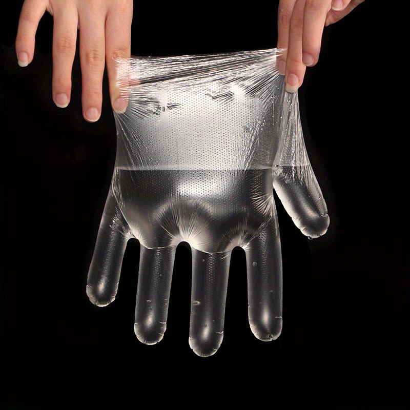 100pcs clear plastic disposable gloves latex free reusable for kitchen food prep cleaning bbq no electricity or battery needed details 3