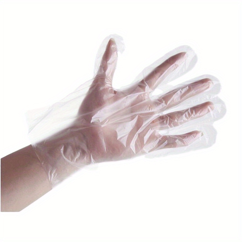 100pcs clear plastic disposable gloves latex free reusable for kitchen food prep cleaning bbq no electricity or battery needed details 5