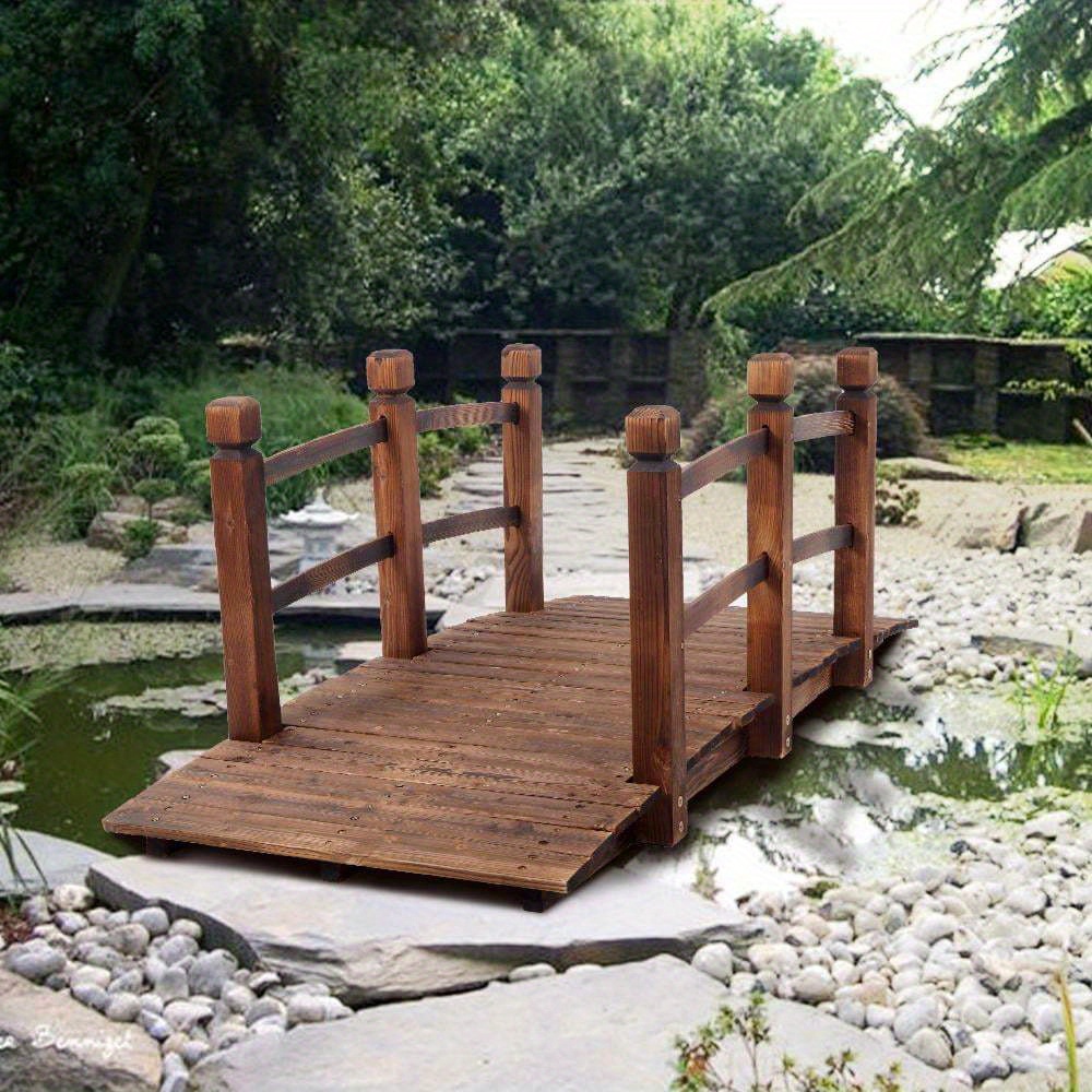 

5ft Wooden - Sturdy With Safety Railings, Decorative Outdoor , Wooden For Pond Landscaping, Backyard, Or Farm Decor, And Weather-resistant Construction